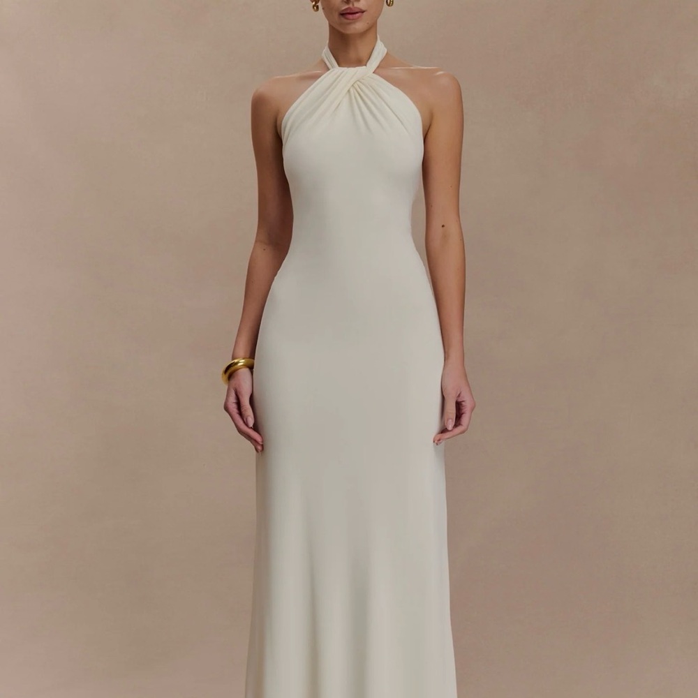 Meshki Strapless Cream Dress